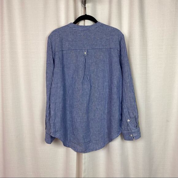 J.Crew Blue&Yellow Linen Tunic Top Blouse Sz.S NWT - Picture 7 of 11